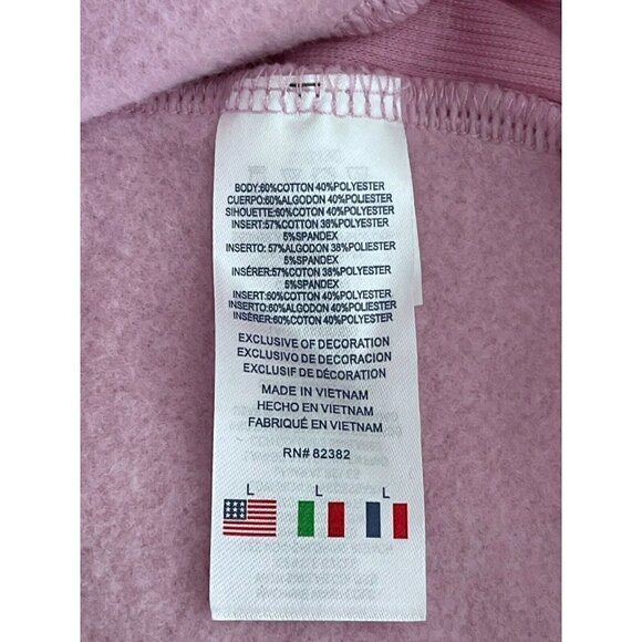 CHAMPION Girl's Sz M Pink Allover White Script Logo HOODIE NWT - Picture 5 of 9